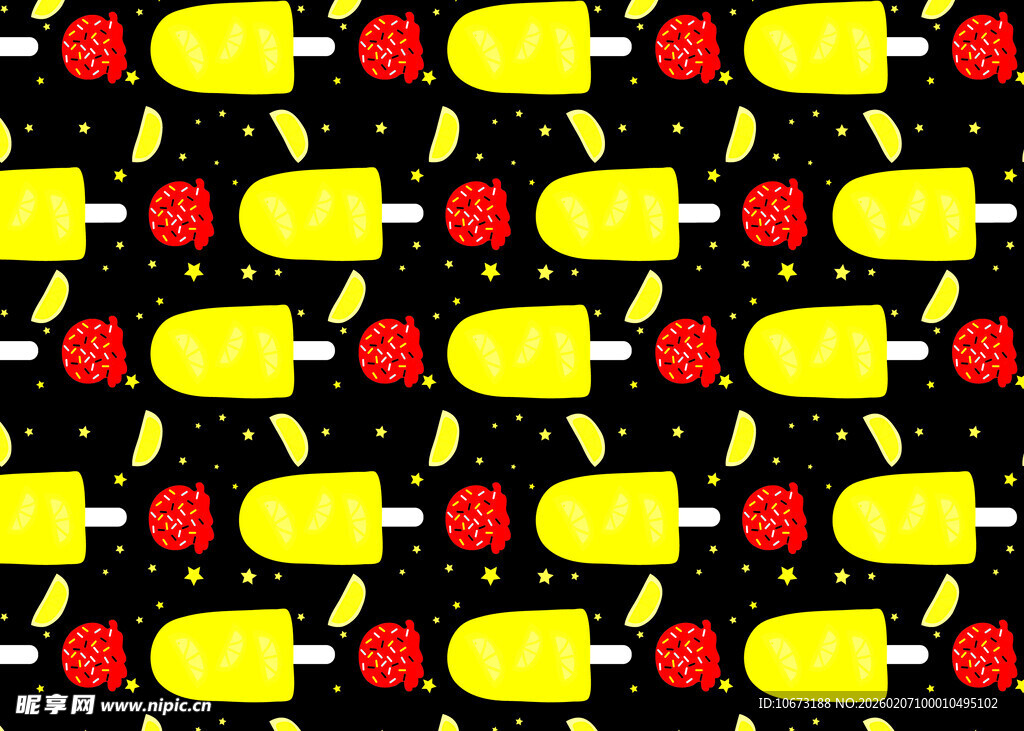 水果图案的多彩背景