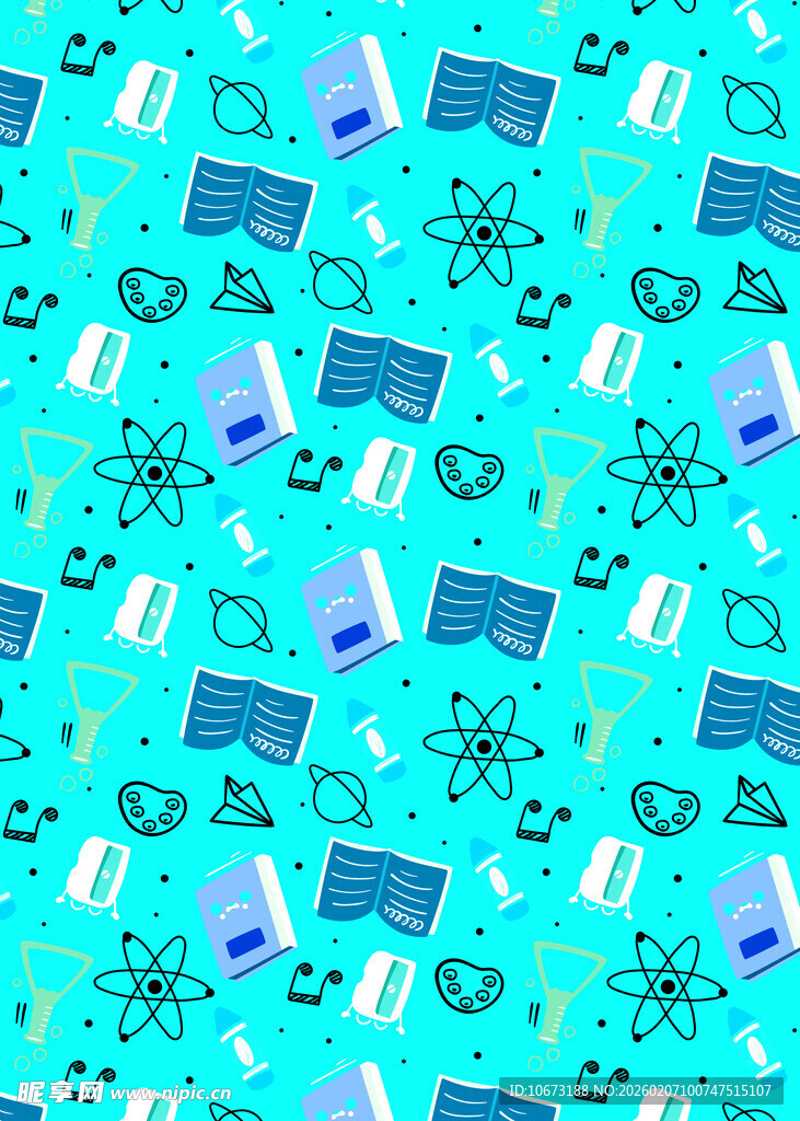 蓝色科技元素无缝图案背景