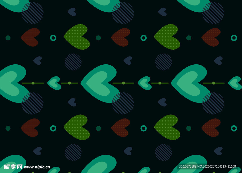 多彩心形图案背景纹理