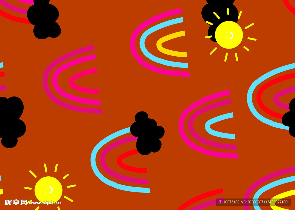 彩虹太阳图案的活力背景