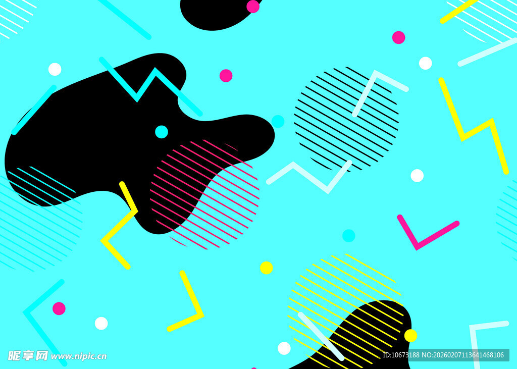 抽象多彩音乐元素图案