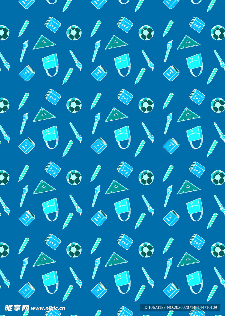 蓝色派对用品图案背景