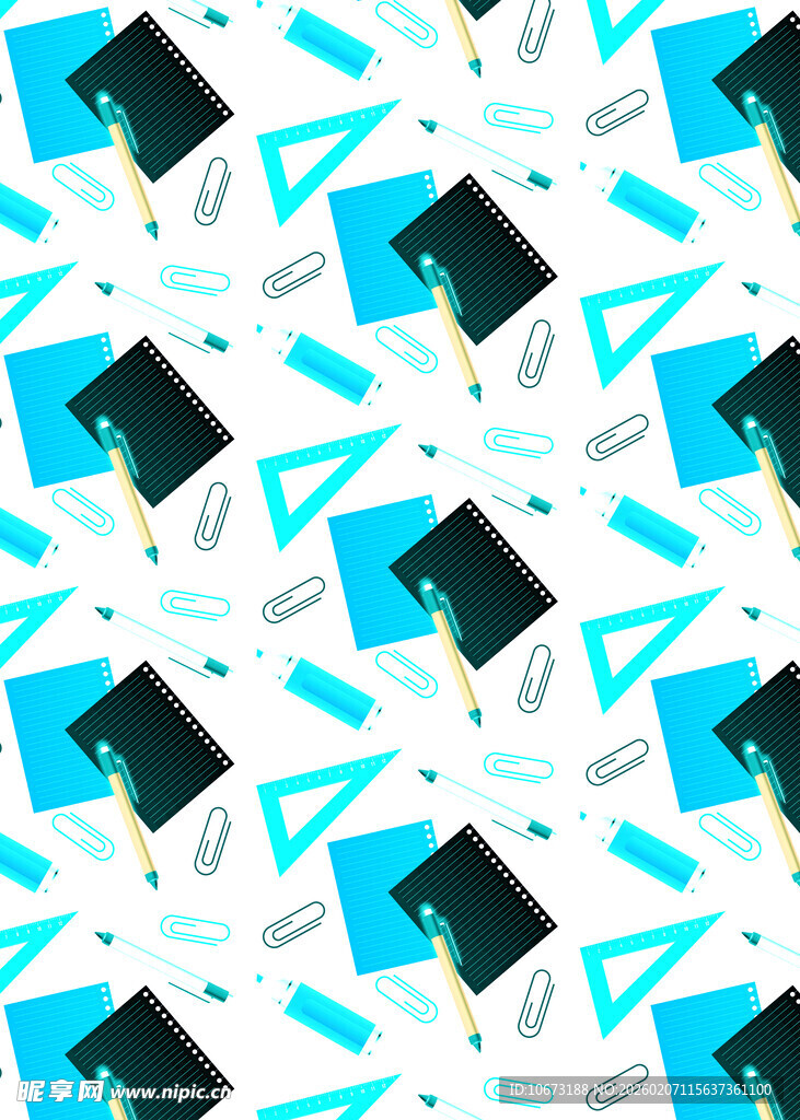 毕业帽图案背景设计素材