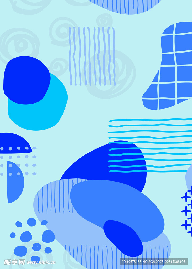 蓝调几何抽象图案背景