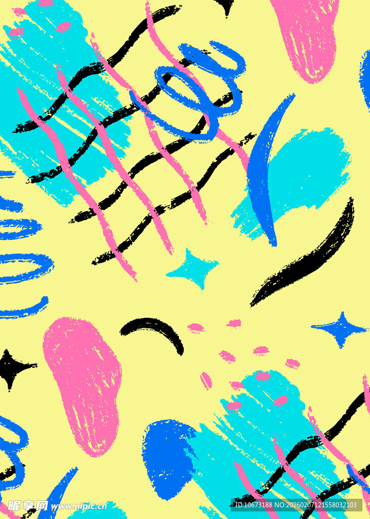 多彩抽象涂鸦图案背景