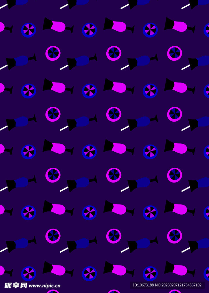 紫色花卉几何图案背景