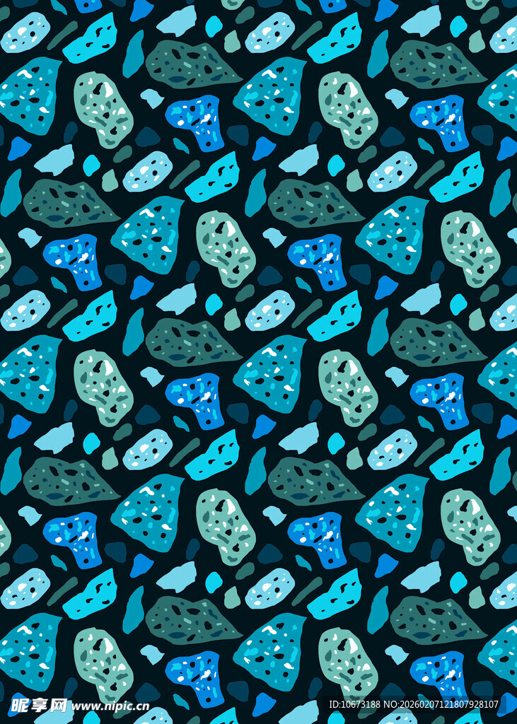 海洋生物图案无缝背景