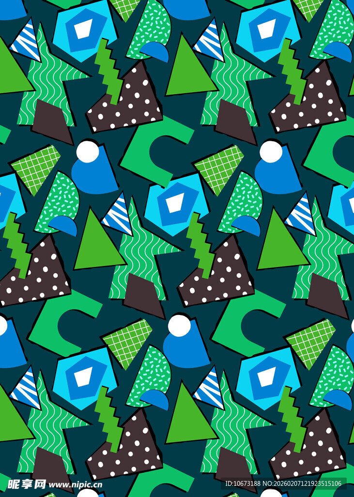 多彩几何圣诞树图案背景