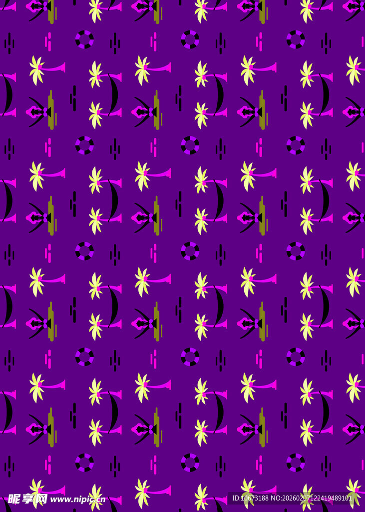 紫色花卉图案背景纹理