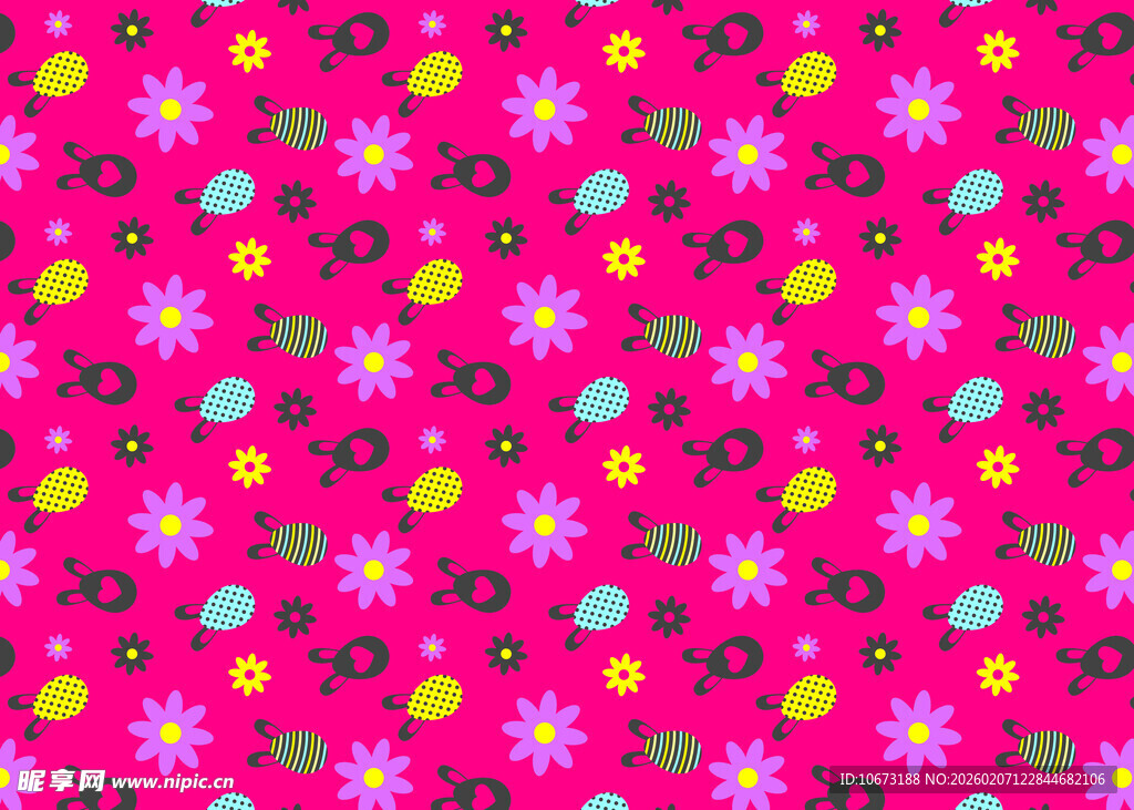 粉色花卉波点图案背景