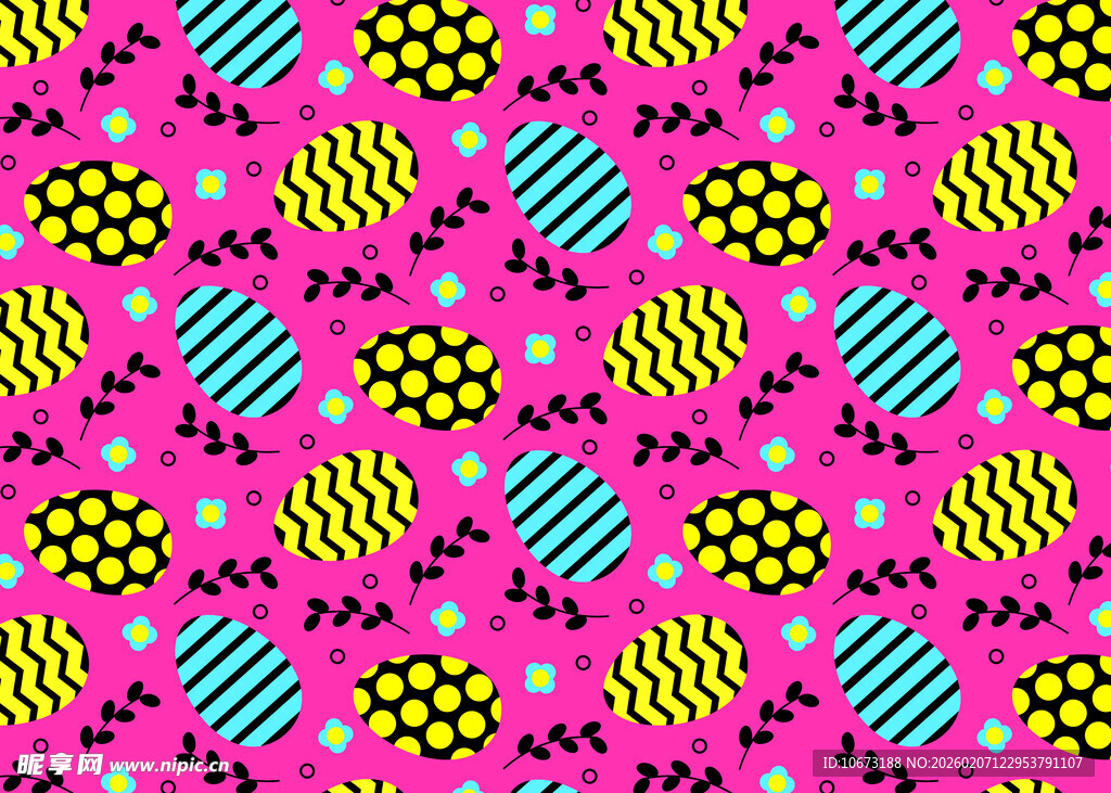 粉色底多彩几何图案纹理