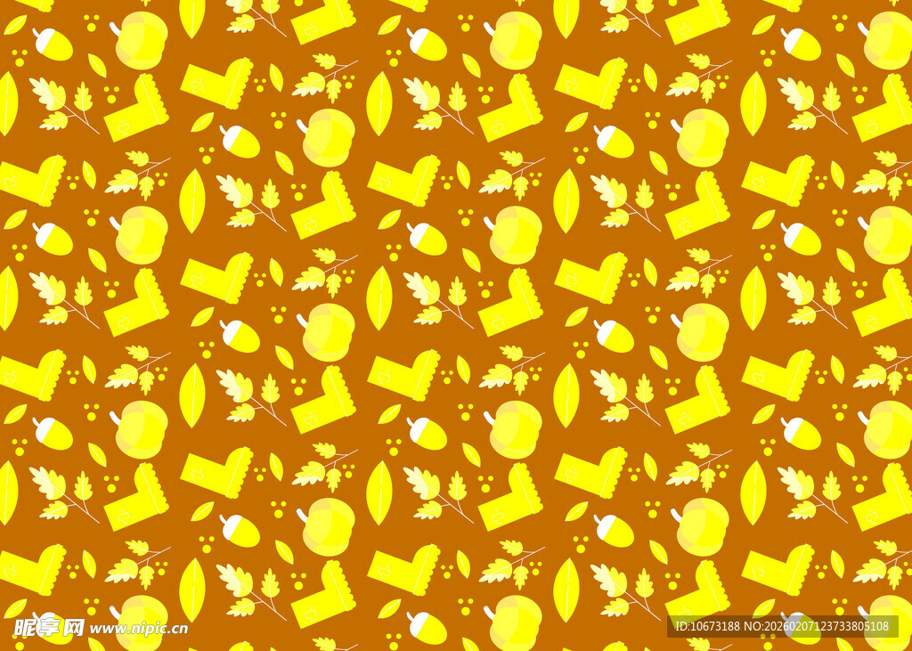 黄色卡通图案无缝背景