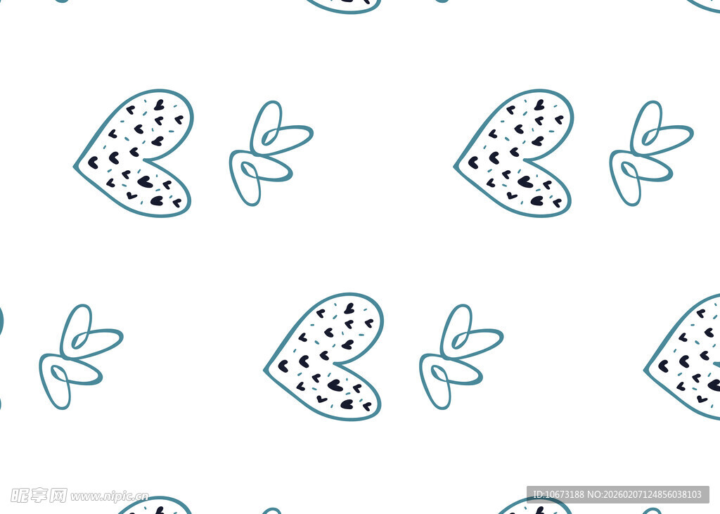 心形图案无缝背景纹理