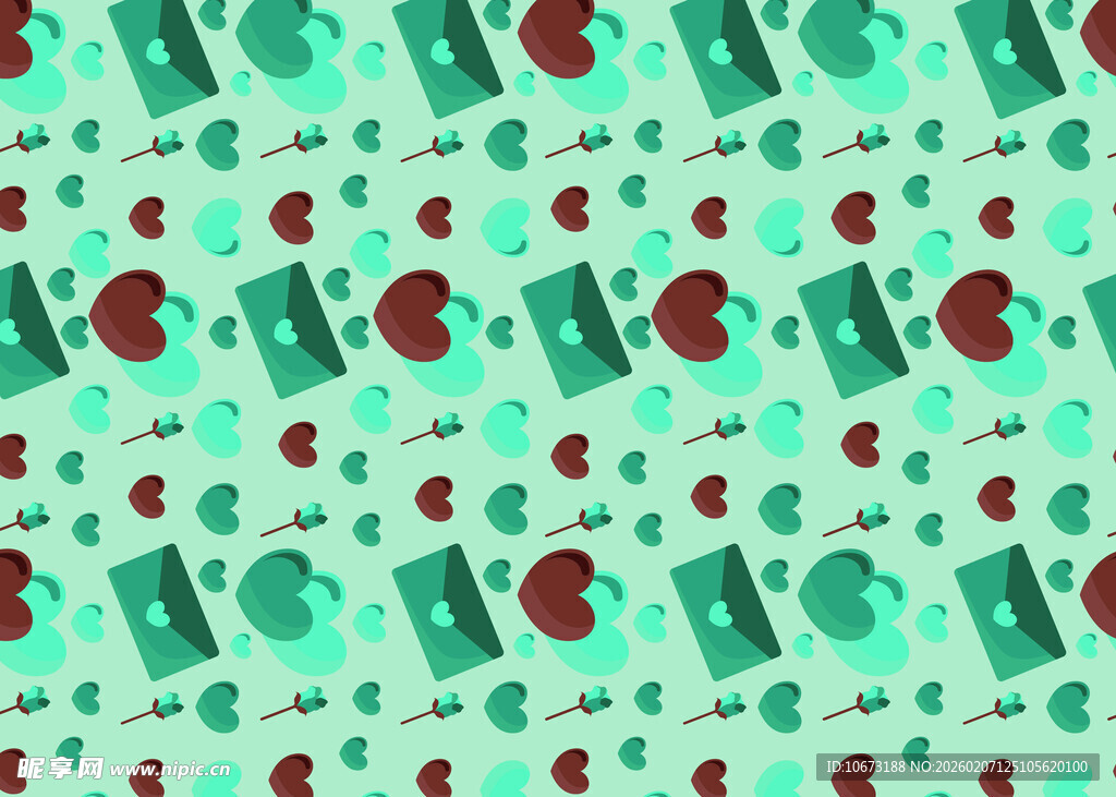 绿色圣诞元素无缝图案