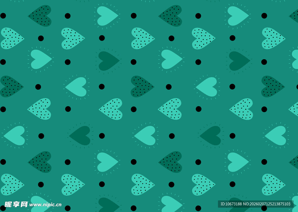 薄荷绿爱心图案背景