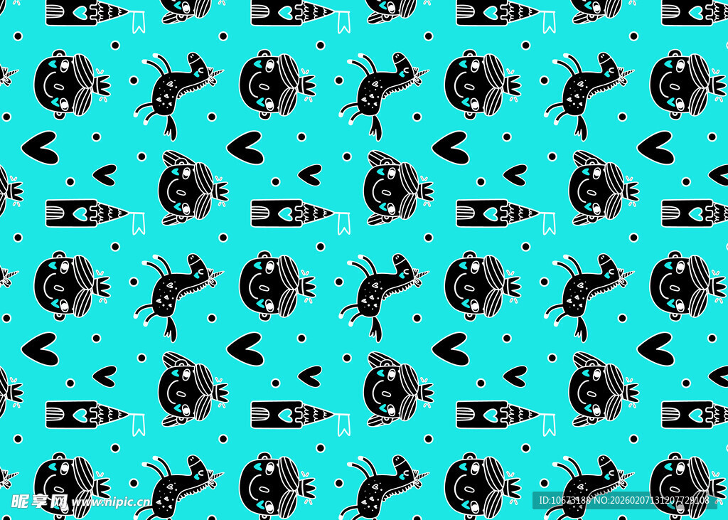 蓝底黑色机械图案纹理