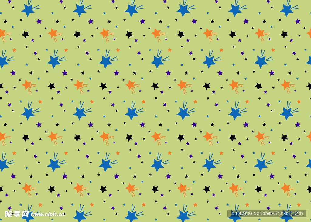 黄绿底色星星图案背景