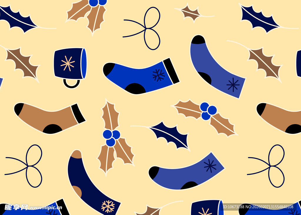 多彩袜子装饰图案设计