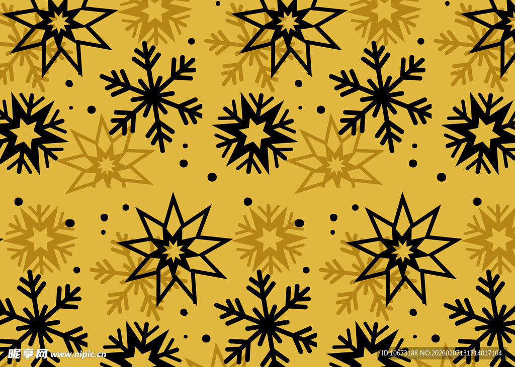 金色雪花图案背景纹理