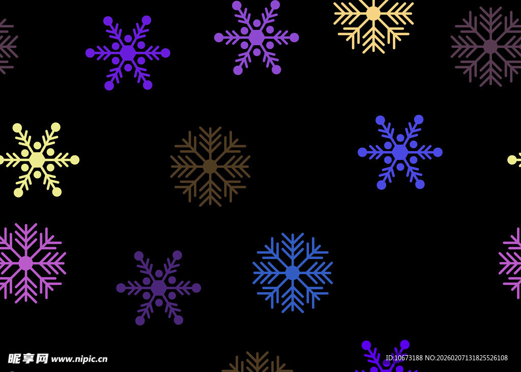 多彩雪花图案背景