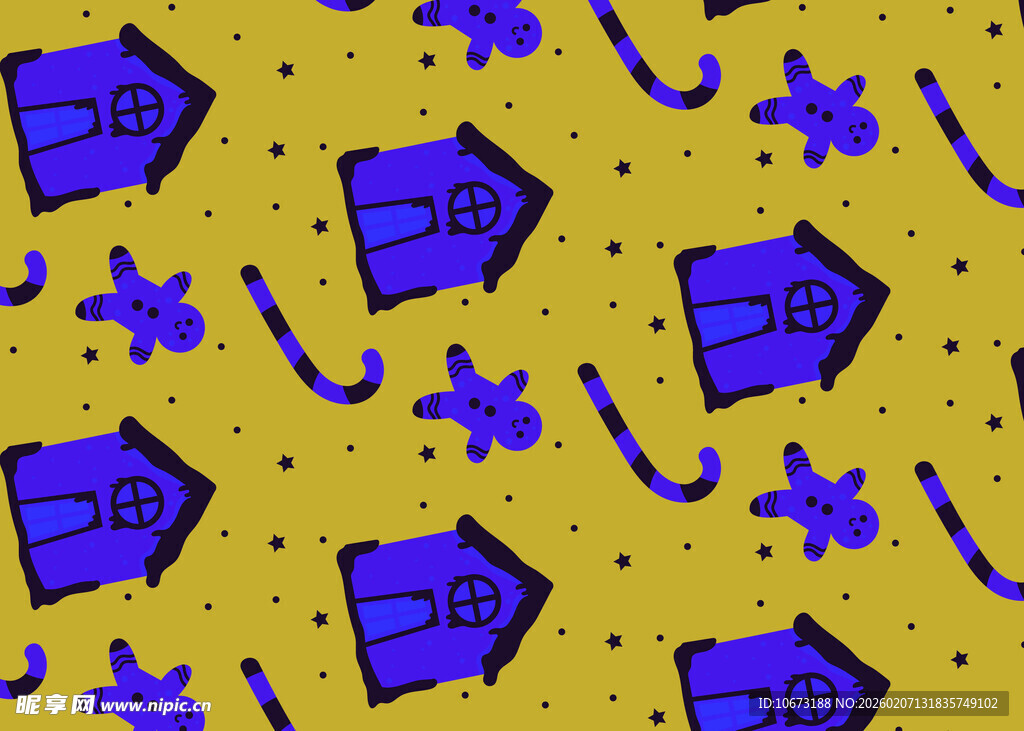 紫色图案黄色背景装饰图