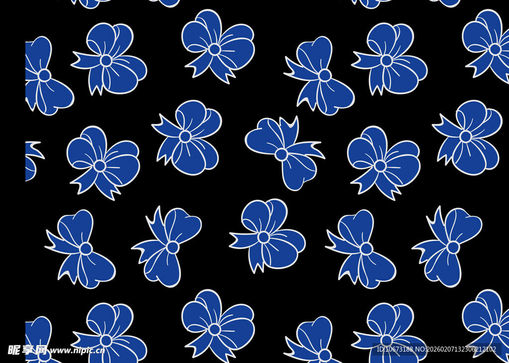 蓝色蝴蝶图案背景纹理