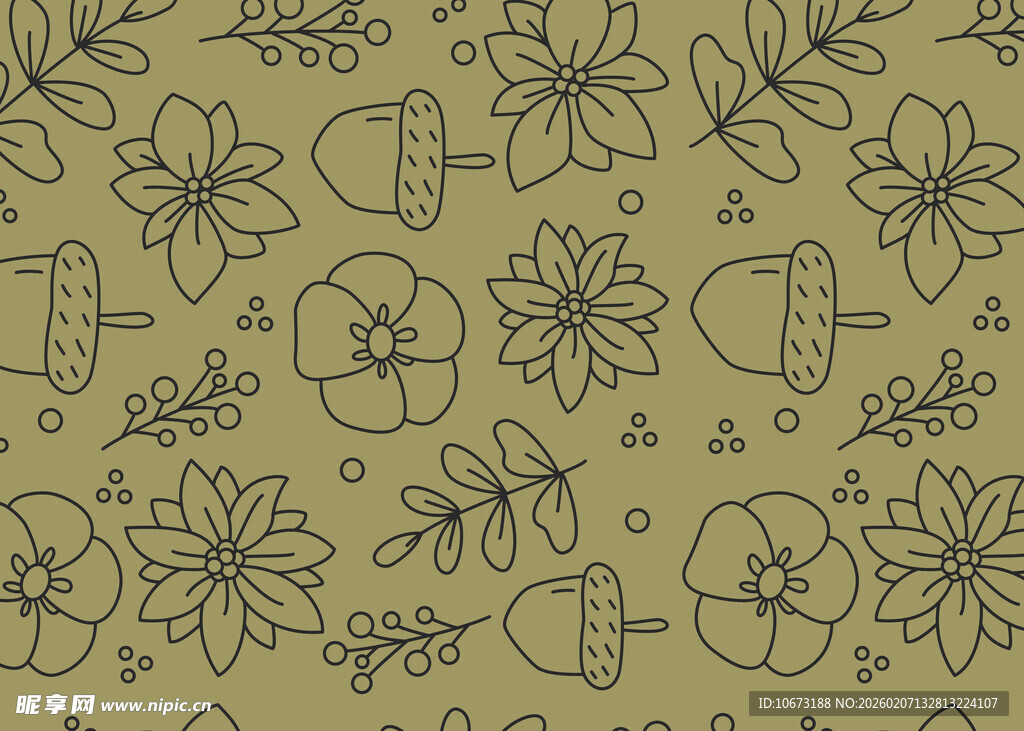 手绘花卉图案背景纹理