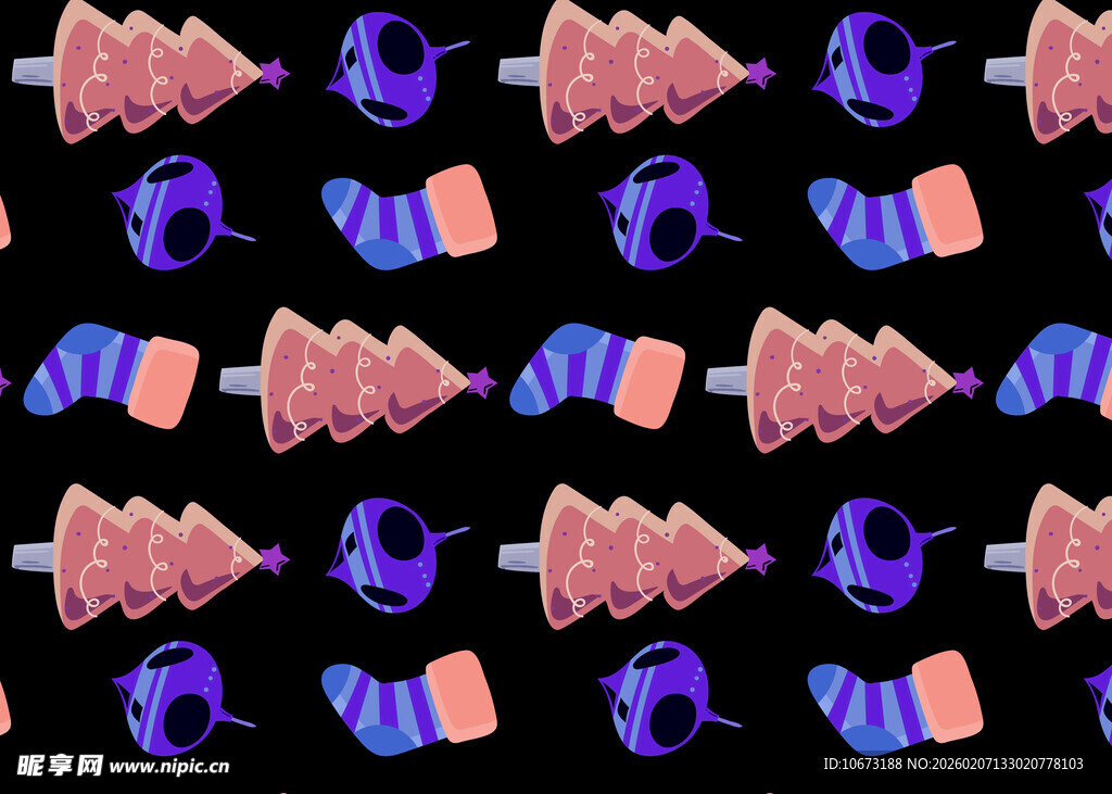 彩色卡通风格健身器材图案
