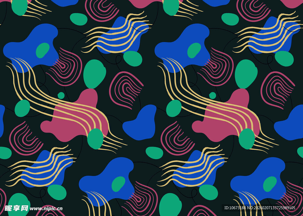 多彩抽象波点图案设计