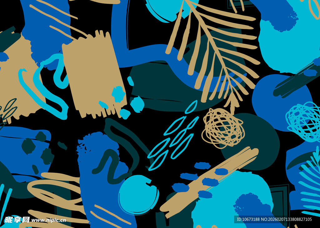 抽象几何植物图案背景