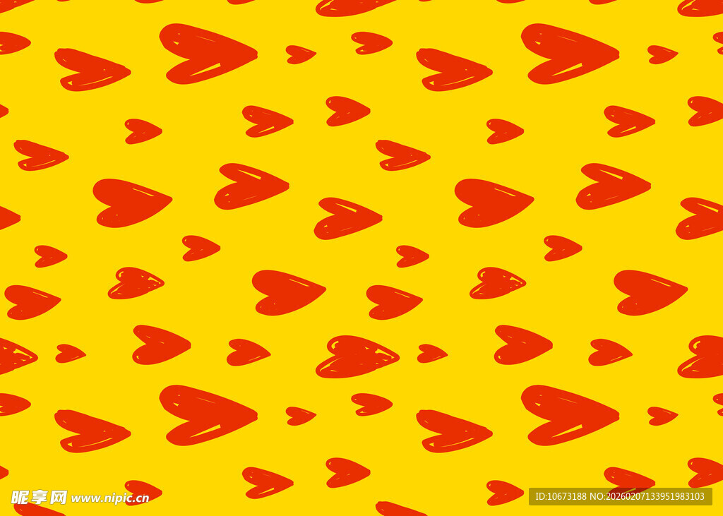 黄色背景爱心图案