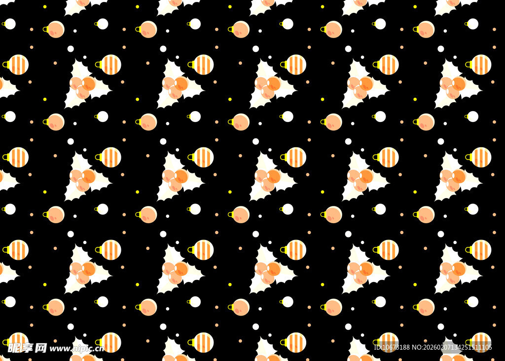 黑色背景三角圆点图案