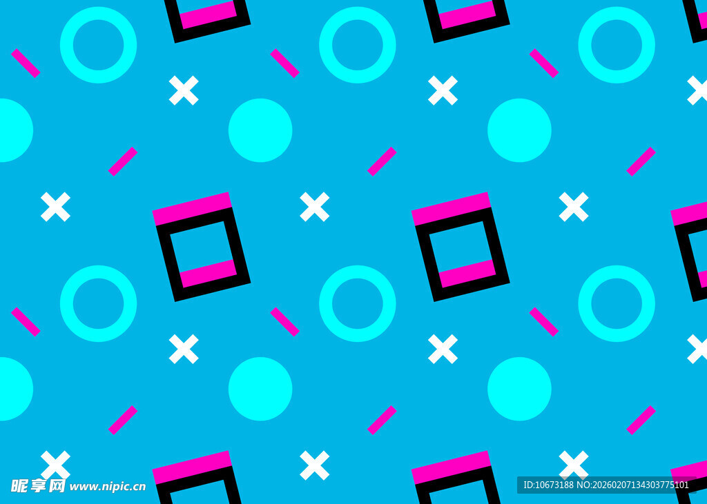 蓝底多彩几何图案背景