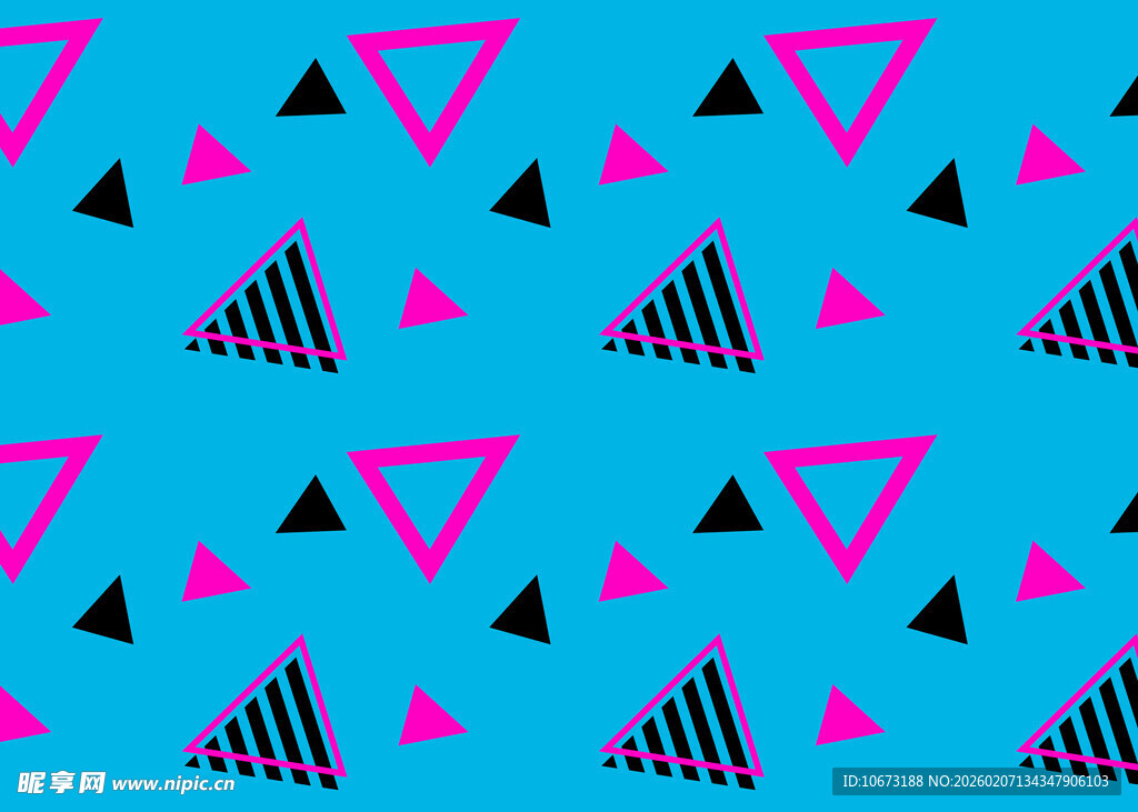 蓝粉几何三角图案背景