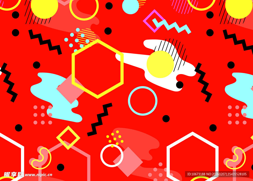 红色几何图案抽象背景图