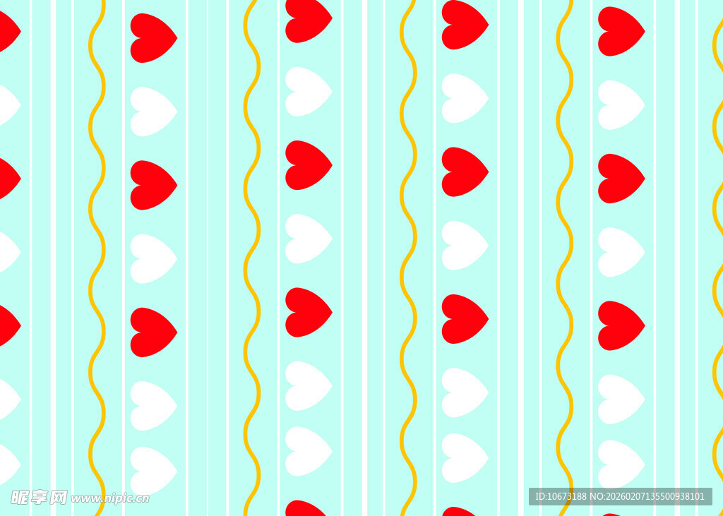清新心形条纹图案背景