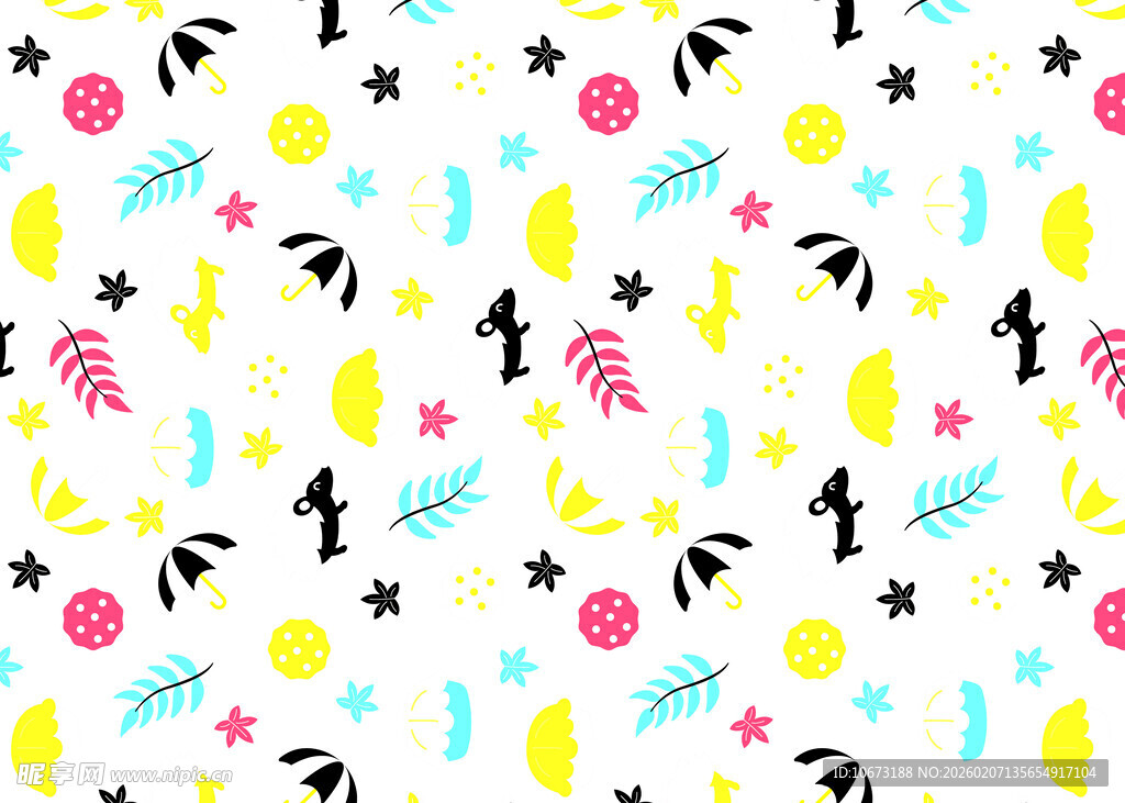 多彩热带风图案背景