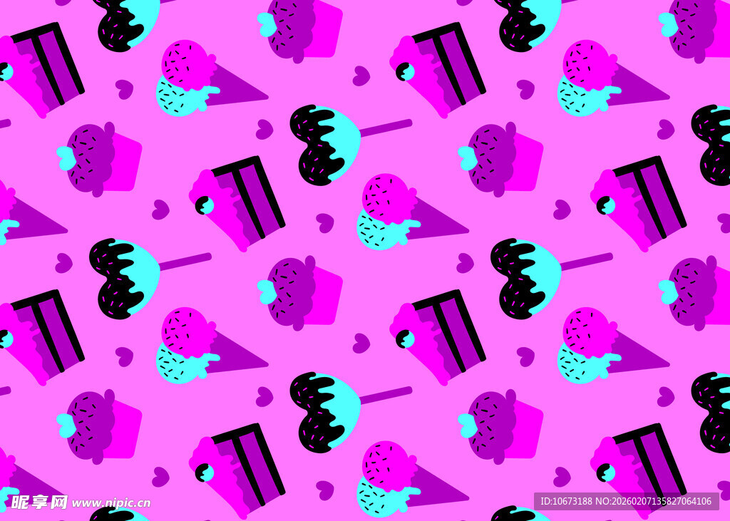 粉紫系几何图案无缝背景