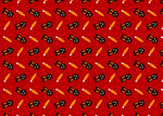 红色卡通图案背景纹理