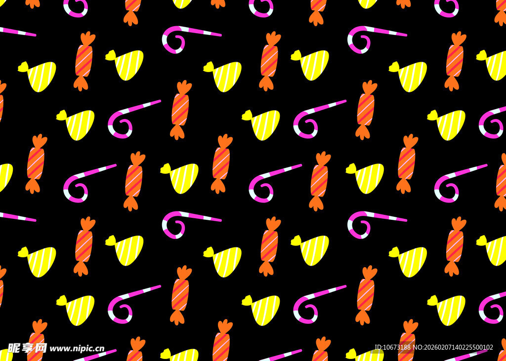 多彩爱心音符图案背景