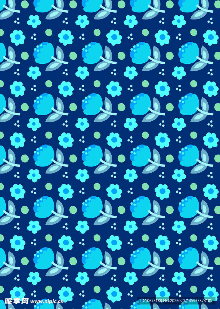 蓝色卡通图案背景纹理