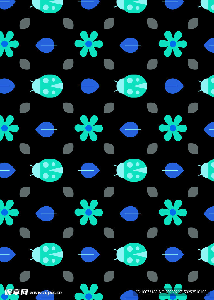 黑色背景的多彩几何图案