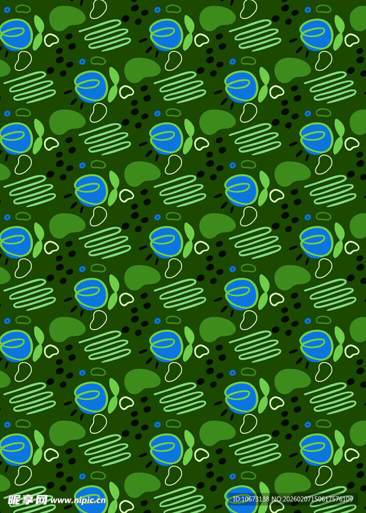 绿色青蛙图案无缝背景