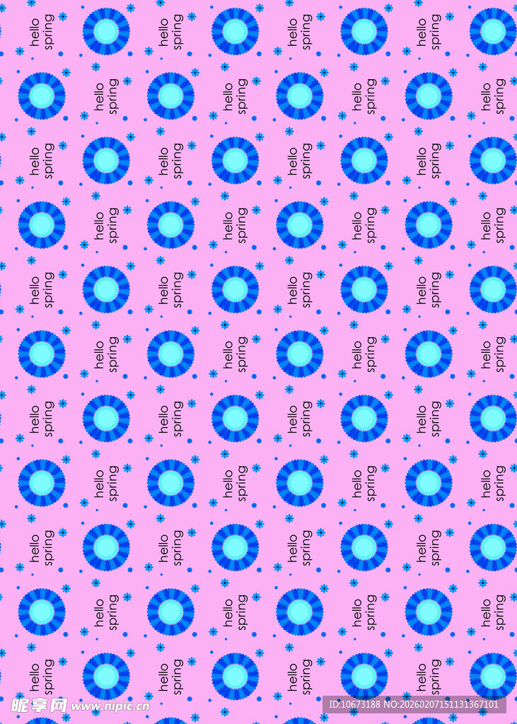 粉色背景蓝圈图案纹理