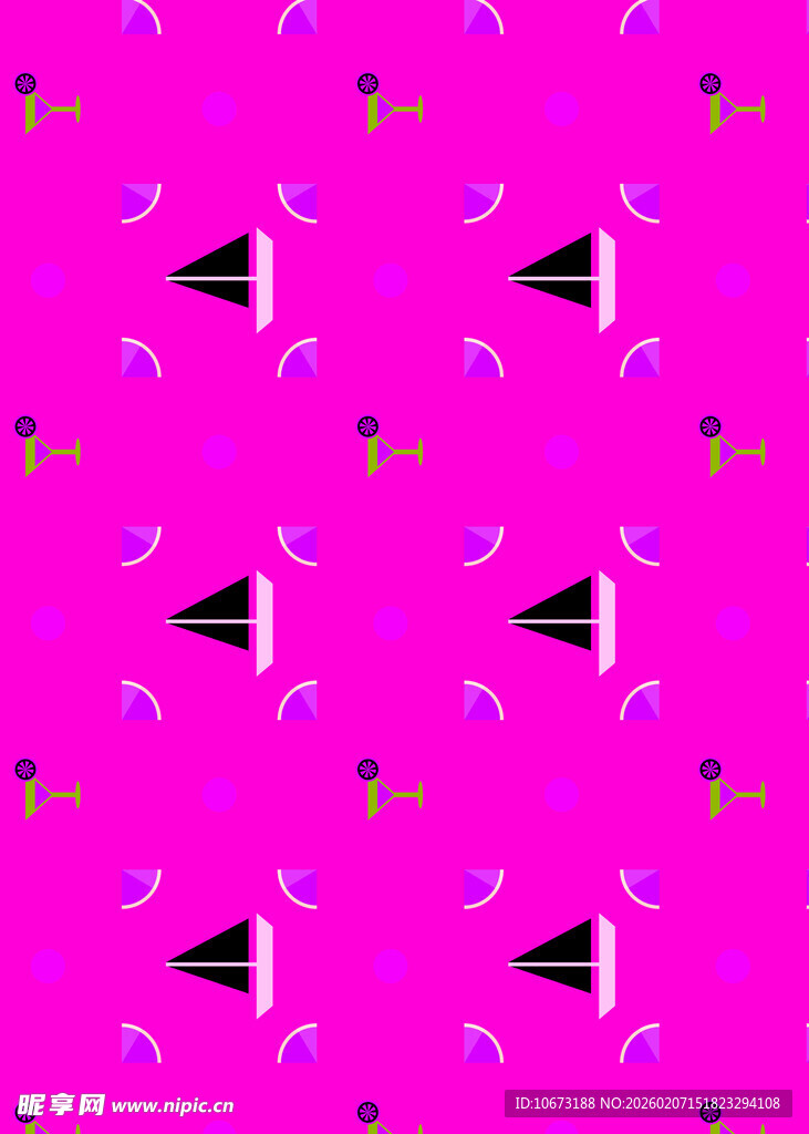 粉色背景几何图案装饰图