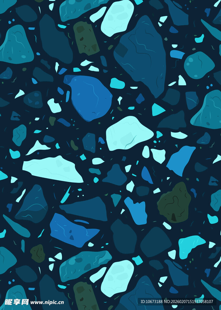 蓝色碎块纹理图案背景