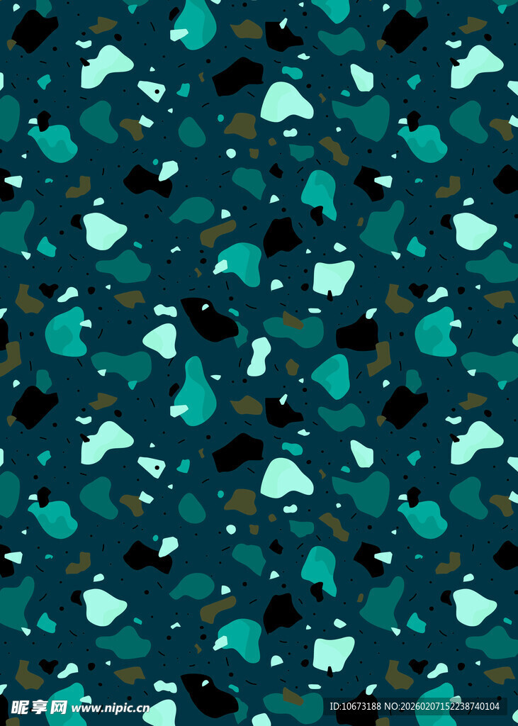 蓝绿色调抽象斑点图案