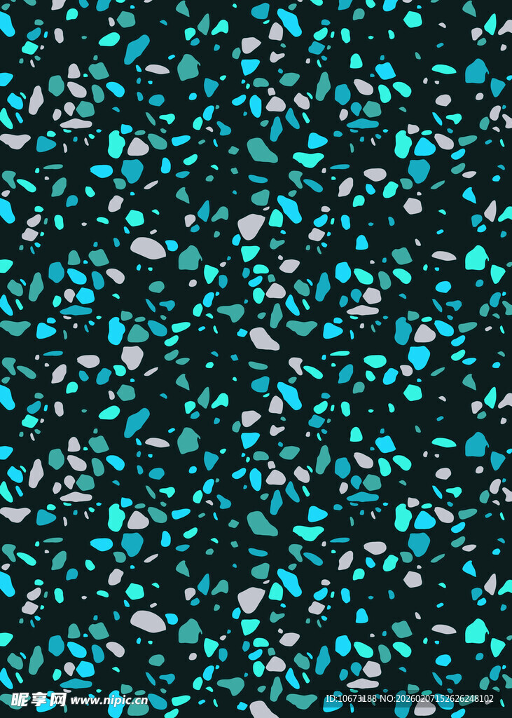 蓝绿色碎石纹理背景图
