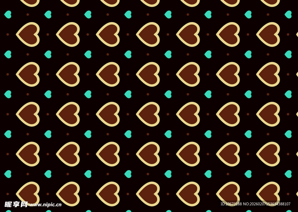 心形图案几何无缝背景