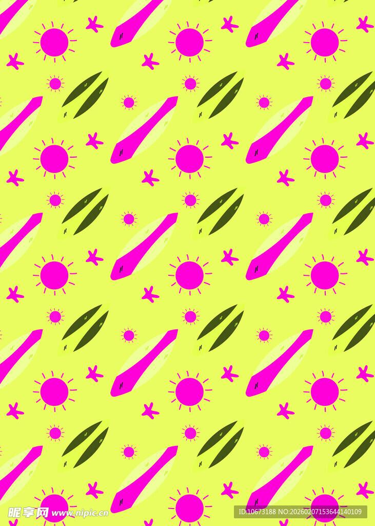 黄底粉绿几何图案背景